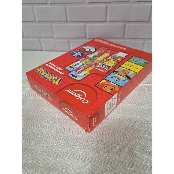 NIB Colgate Pokemon Brushtastic Gift Set Pack 2 Toothbrush and 4.6 oz Toothpaste - Picture 7 of 8